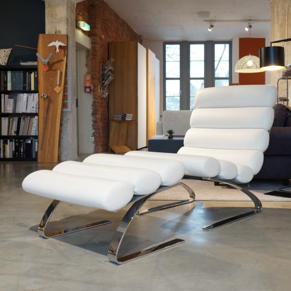 Designer Echtleder Sessel "Sinus"