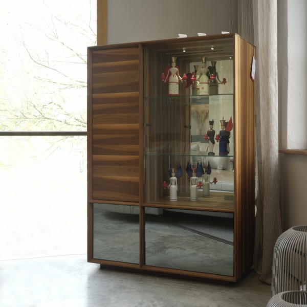 Edle Massivholz Vitrine - Highboard